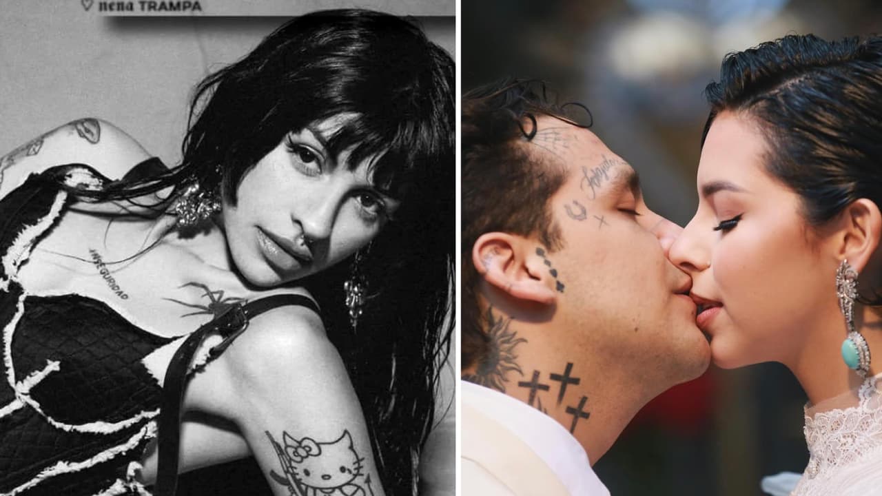 Esto hace Cazzu mientras le preguntan a Nodal por ella en plena luna de miel con Ángela Aguilar 