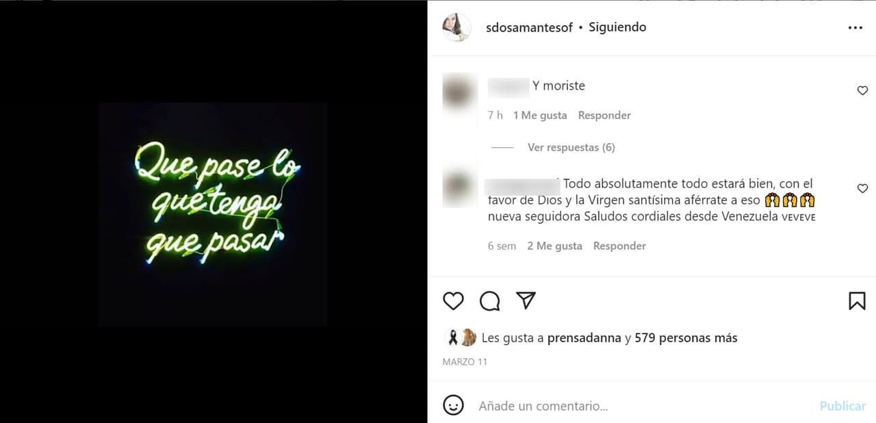 <b>"Que pase lo que tenga que pasar"</b>, decía la imagen que publicó el pasado 11 de marzo. Para ese entonces, y de acuerdo con lo que su hijo reveló, a la actriz ya se le había detectado cáncer.
<br>