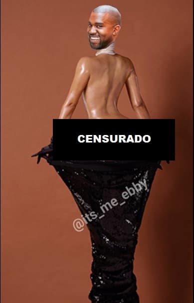 De inmediato surgieron imágenes como esta, un fotomontaje de la foto que hizo Kim Kardashian, pero ahora con el rostro de Kanye.