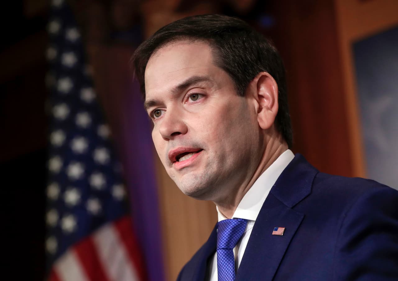 FILE - In this Aug. 2, 2018, file photo, Sen. Marco Rubio, R-Fla., speaks at a news conference to discuss Paid Family Leave legislation, on Capitol Hill in Washington. Rubio and Jeff Flake threatened on Sunday, Oct. 14, tough punitive action by Congress against Saudi Arabia, including a possible halt of military sales, if it's proven that Saudi journalist Jamal Khashoggi was killed inside the country's consulate in Istanbul. Saudi Arabia is warning of possible economic retaliation of its own if the U.S. acts. (AP Photo/J. Scott Applewhite, File)