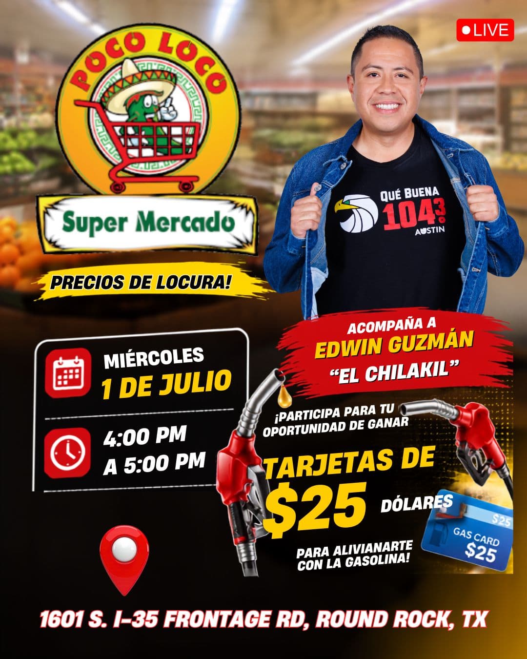 🎥🛒 ¡Este miércoles tenemos cita en Poco Loco Supermercado! 🎉