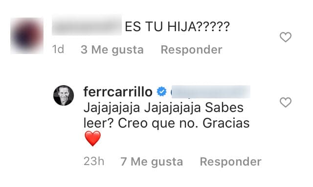 Por ejemplo, así contestó el venezolano recientemente a una de esas críticas: "Ja ja ja ja ja ja.
<b> ¿Sabes leer? Creo que no</b>. Gracias". 
<br>