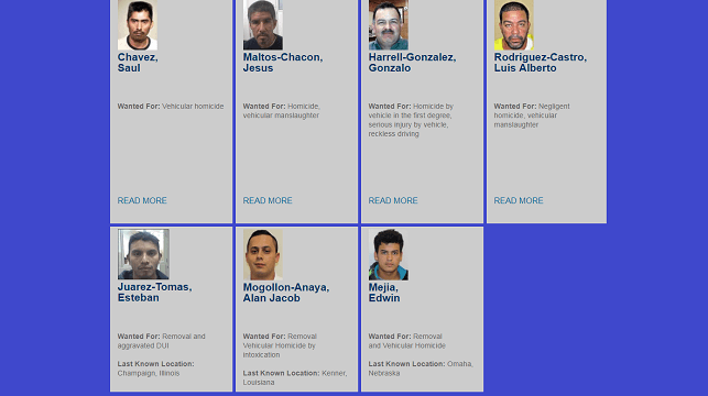 Lista de los más buscados por ICE