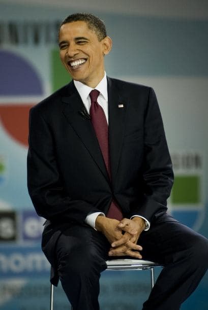 El evento de una hora, mostró a un presidente relajado y contando un par de chistes.