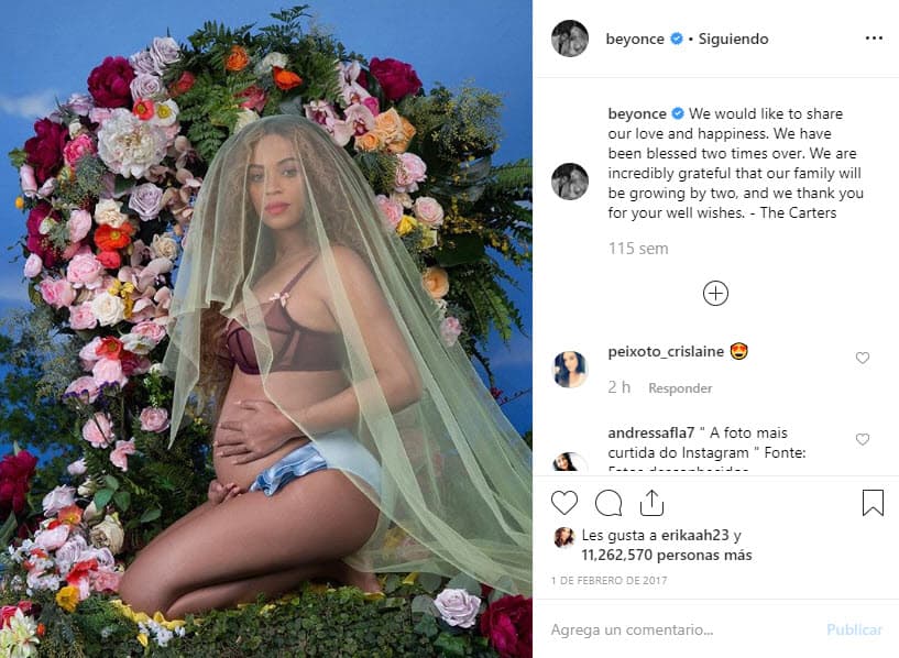 Beyoncé descubrió que estaba embarazada a finales de 2016 y lo anunció en febrero de 2017. Para ese entonces, la intérprete de 'Single Ladies' ya estaba confirmada para participar en Coachella 2017, pero por su estado tuvo que posponerlo para el siguiente año.