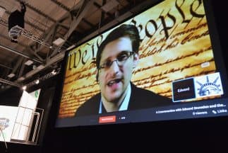 Snowden dio una teleconferencia desde Moscú para un evento en Austin, Texas.
