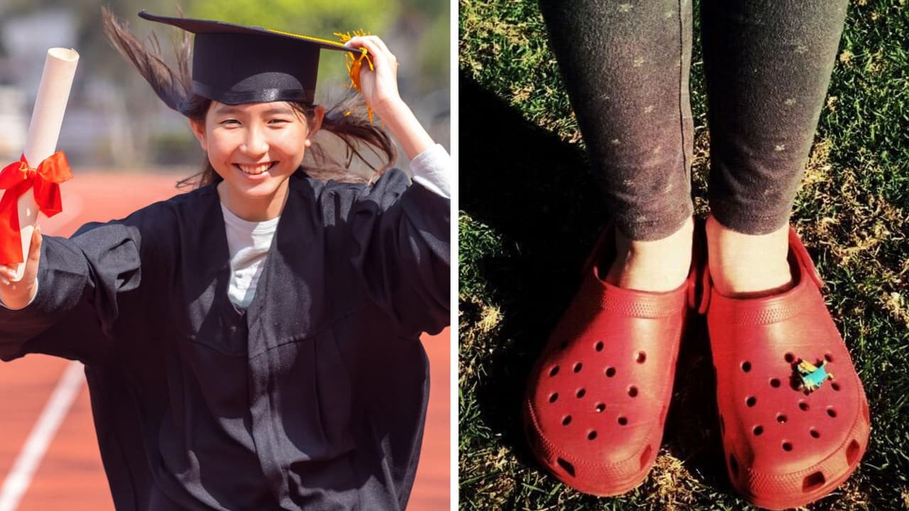 Joven usa Crocs en su graduación y es evidenciada en TikTok: usuarios defienden su decisión
