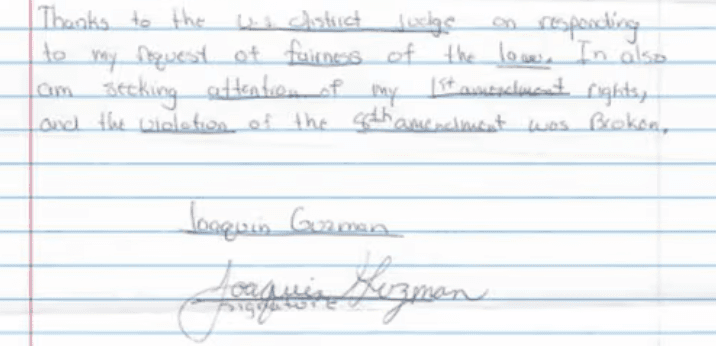 'Antes de que me vuelva loco': 'El Chapo' Guzmán envía carta en inglés al juez Cogan para pedir un trato justo