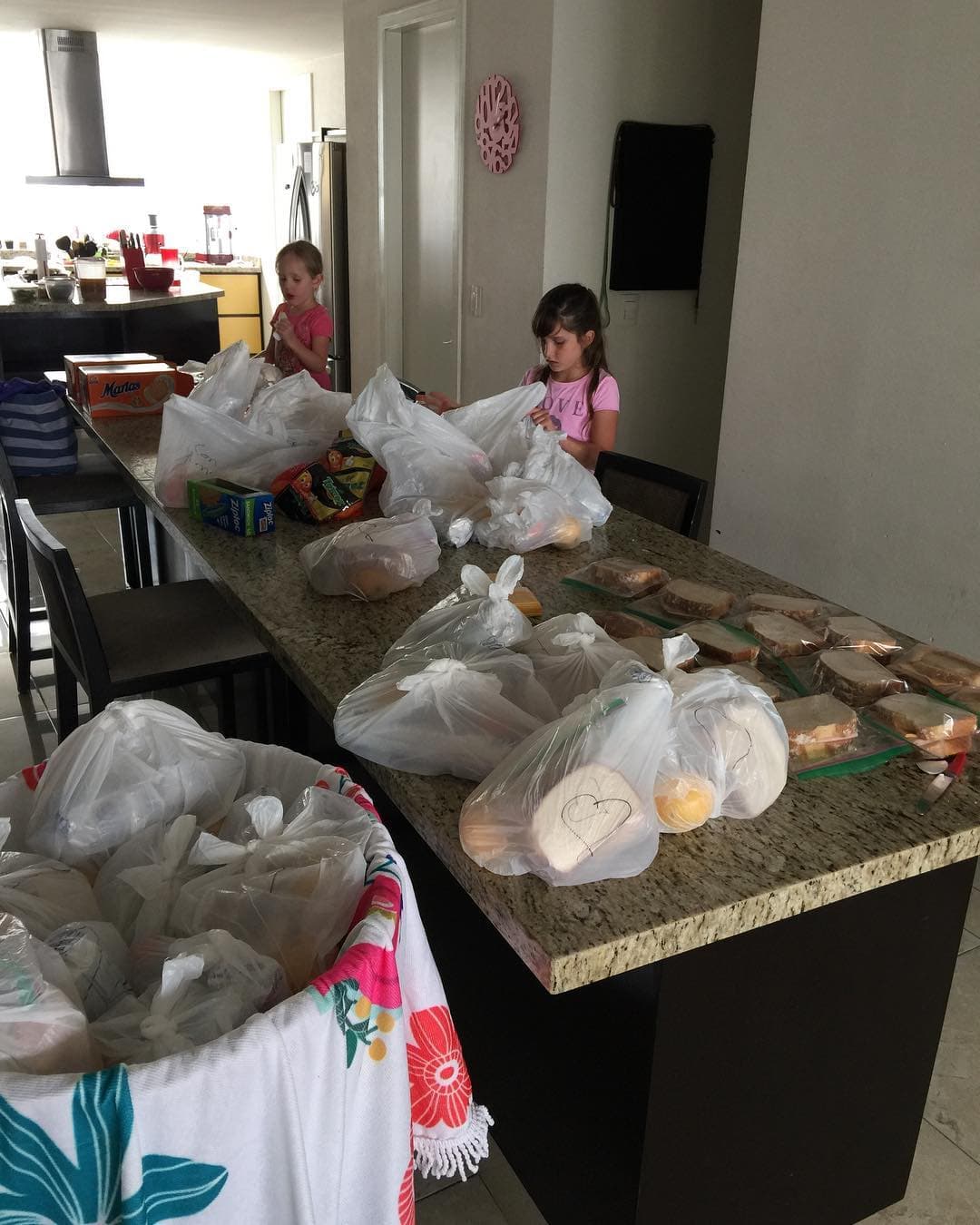 Después del terremoto que se vivió en diferentes estados de México, Geraldine Bazán y sus retoños contribuyeron con comida para los voluntarios y rescatistas.