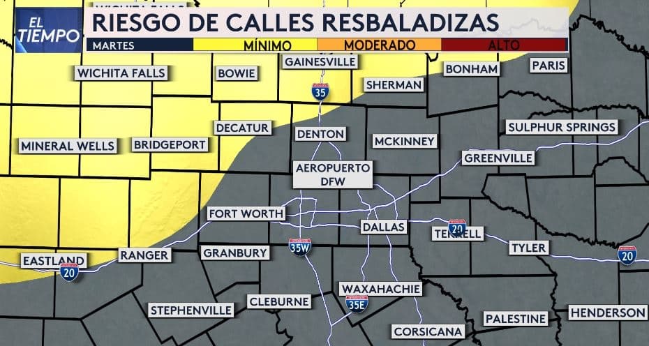 Se esperan tormentas dispersas pero 
<b>no tiempo severo</b>. Podrá haber una breve acumulación de nieve, pero nada importante.