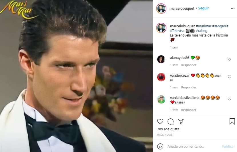 Otro de los actores que no olvida su participación en el exitoso melodrama es Marcelo Buquet. Él interpretó a Rodolfo San Genis, un adinerado hombre que pretendió a la protagonista.