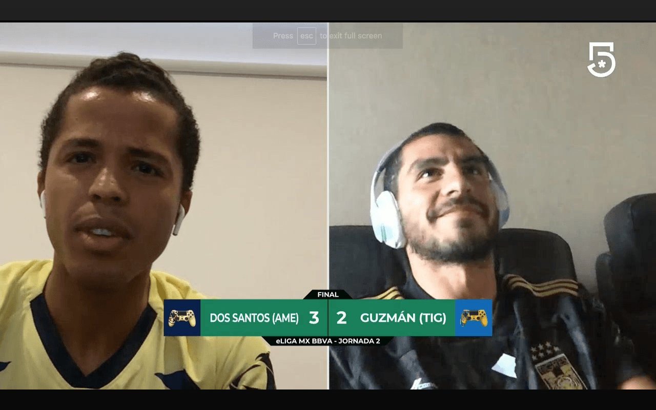Nahuel Guzmán perdío 3-2 ante el América de Gio dos Santos que suma los primeros tres puntos en el torneo virtual de la eLiga MX.