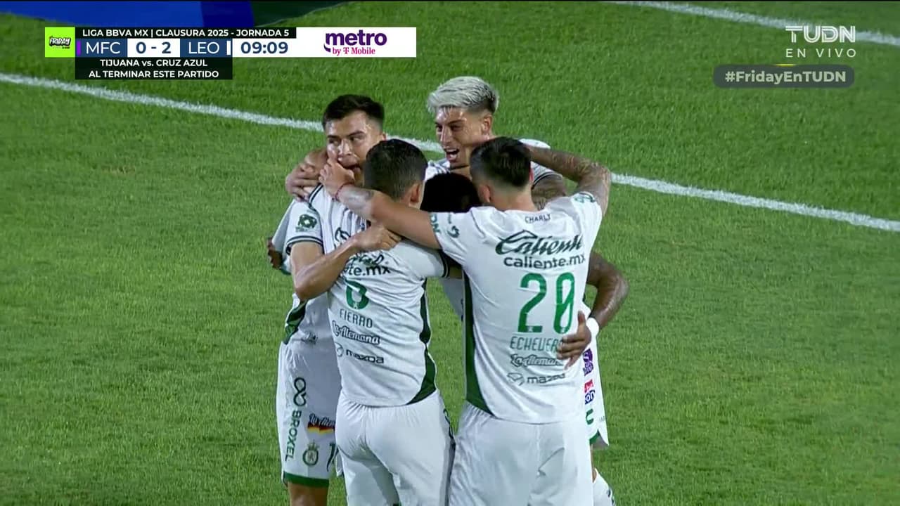 ¡Fútbol champagne! León marca el segundo gol en menos de 5 minutos