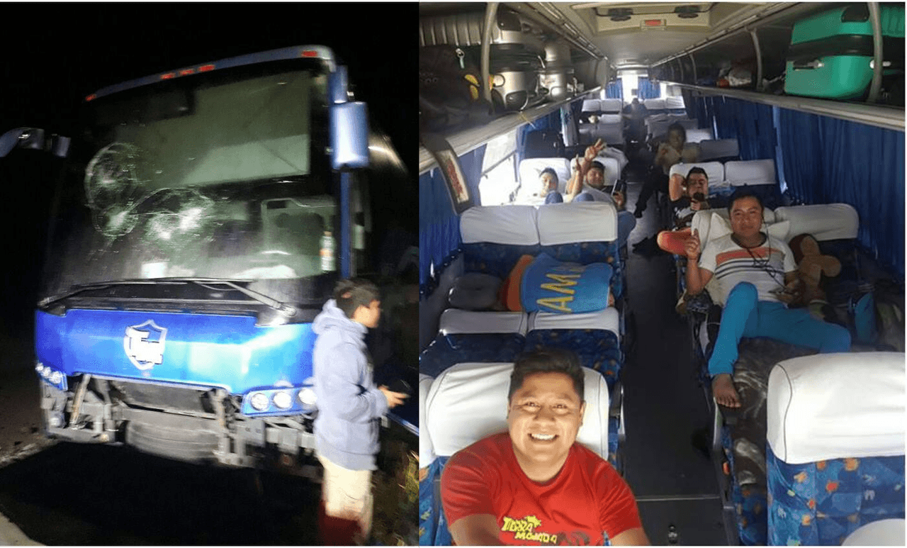 Así quedó el autobús baleado de Banda Tierra Mojada, donde murió Virgilio Ruiz