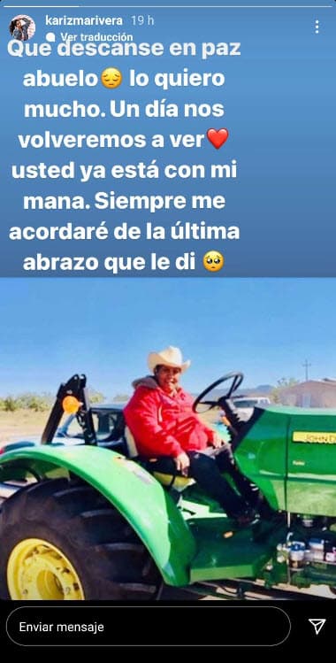 Le dedicó un emotivo mensaje donde aseguró que 
<b>siempre recordará el último abrazo que se dieron.</b>
<br>