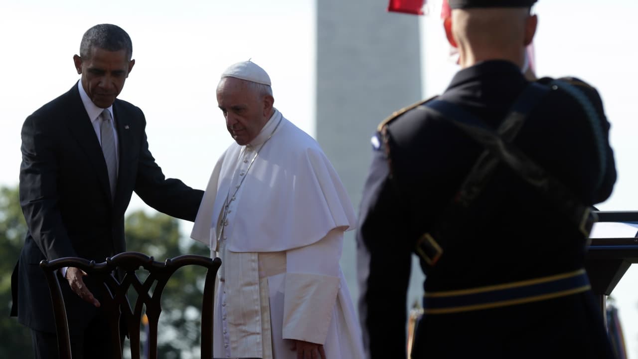 El Presidente Barack Obama y su esposa Michelle recibieron al Papa Francisco en la residencia oficial en Washington D.C.