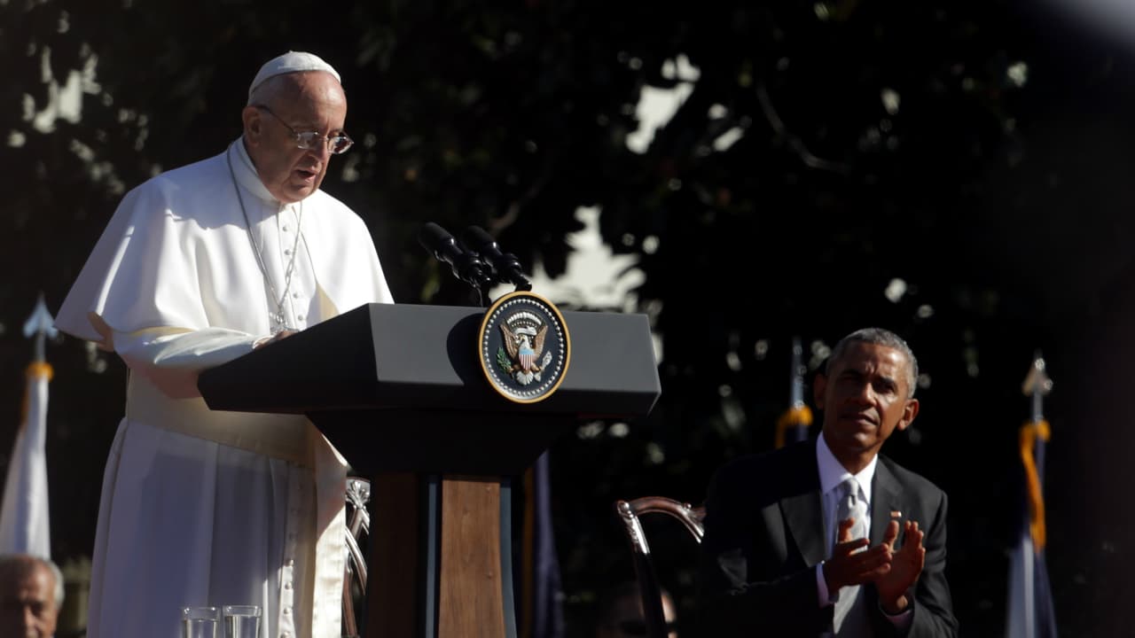 Por su parte, el Papa Francisco agradeció el recibimiento y se refirió a sí mismo como un "hijo de inmigrantes".