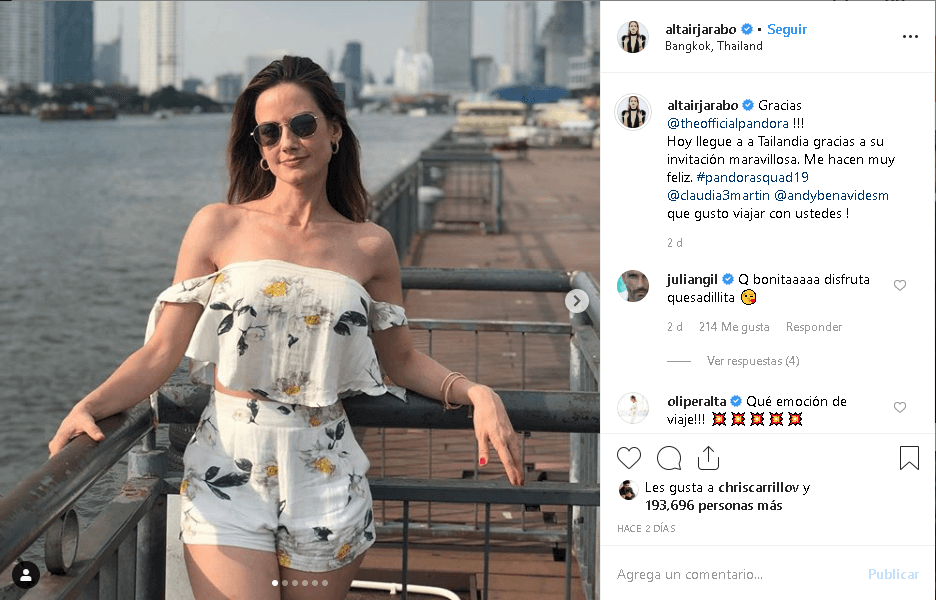 Altair Jarabo publicó hace dos días una serie de imágenes del viaje.