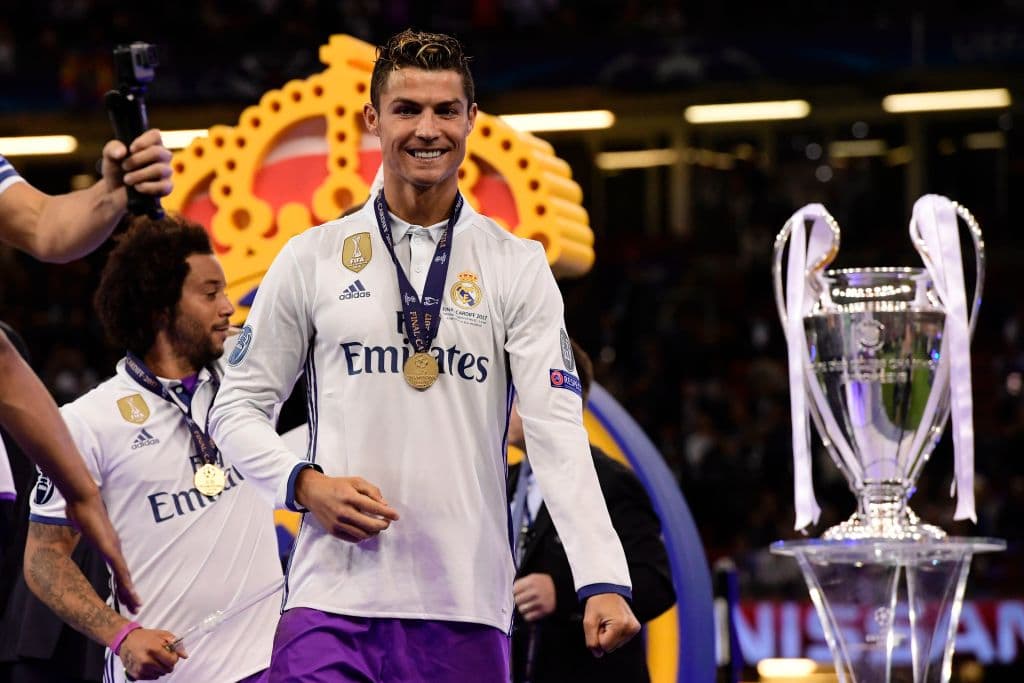 Cristiano logró conquistar cuatro Champions League, tres Mundiales de Clubes, dos Ligas, dos Copas del Rey, dos Supercopas de España y tres Supercopas de Europa.