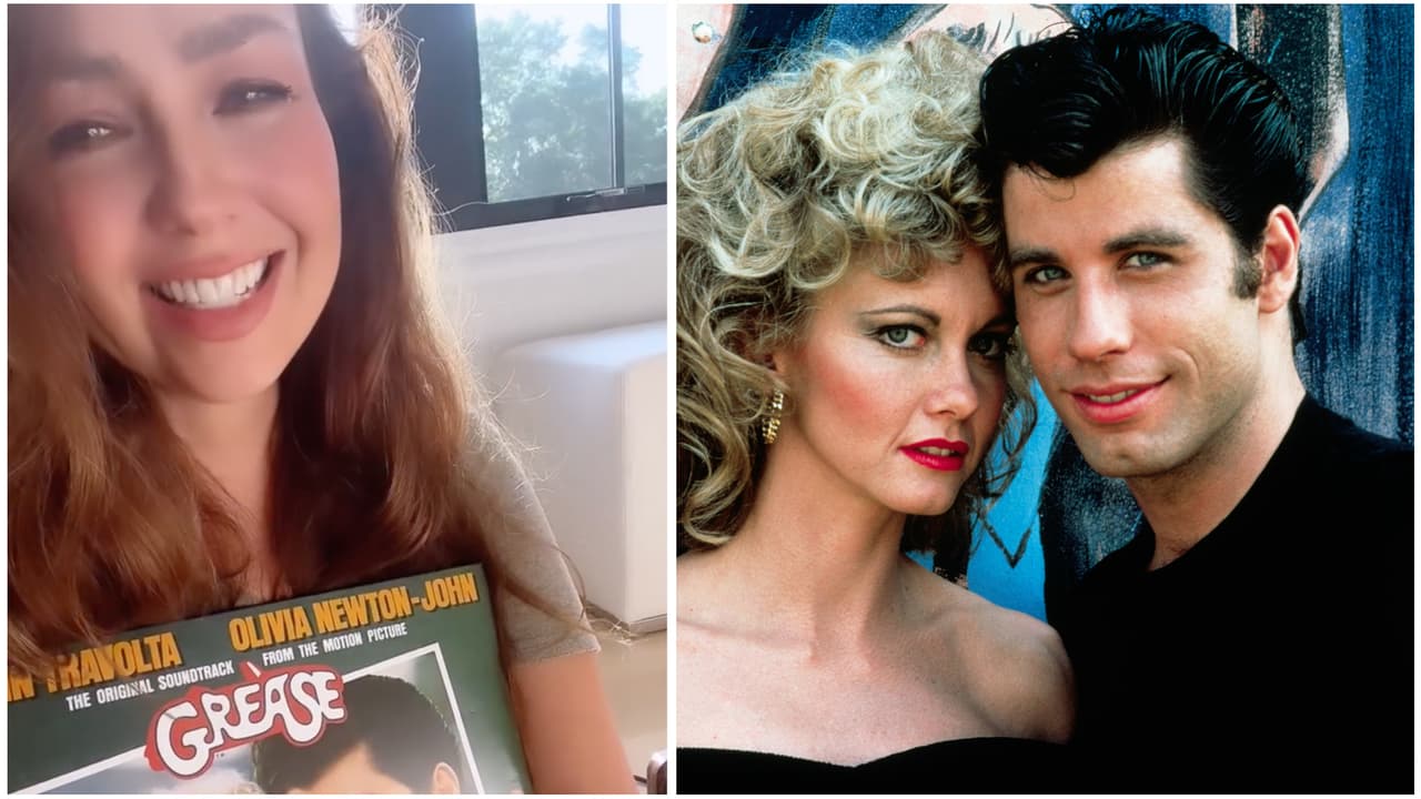 Al borde de las lágrimas, Thalía lamenta la muerte de Olivia Newton-John aferrada al disco de 'Vaselina'