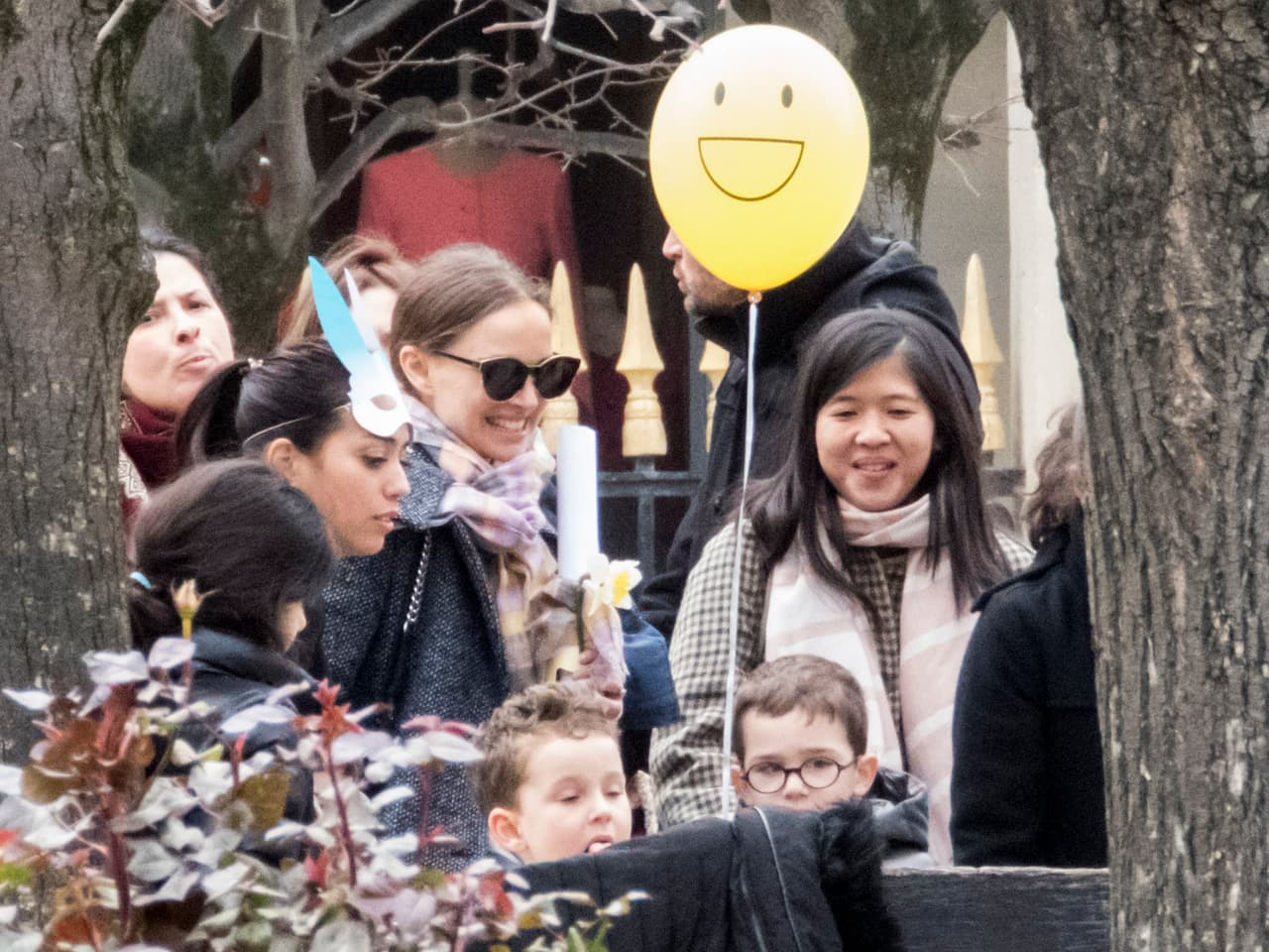 Natalie estuvo feliz rodeada de otros padres y sus retoños.