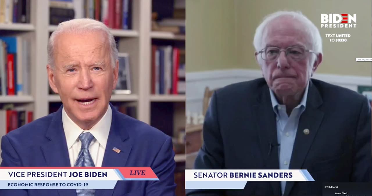 "Te necesitamos en la Casa Blanca": Sanders anuncia su apoyo formal a Biden para enfrentar a Trump