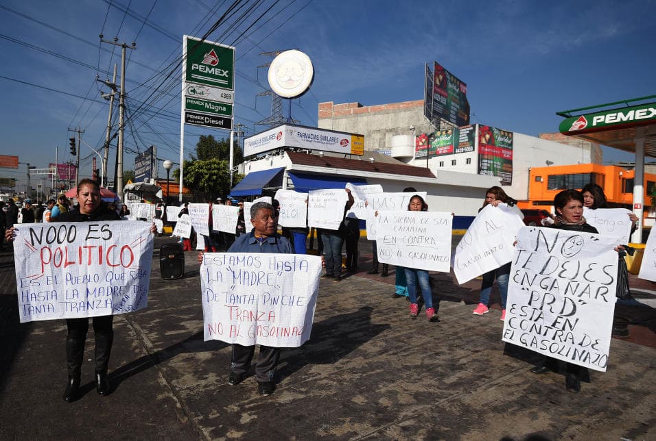 Protests erupted across Mexico after the government raised gas prices by as much as 20 per cent on Jan 1.