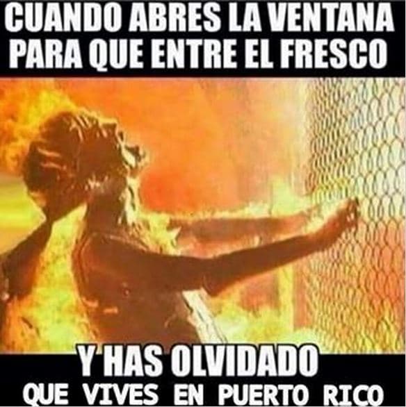 Ante la ola de calor que afecta a la Isla, los usuarios de redes sociales se han puesto creativos creando memes que según ellos, simulan la situación que viven.