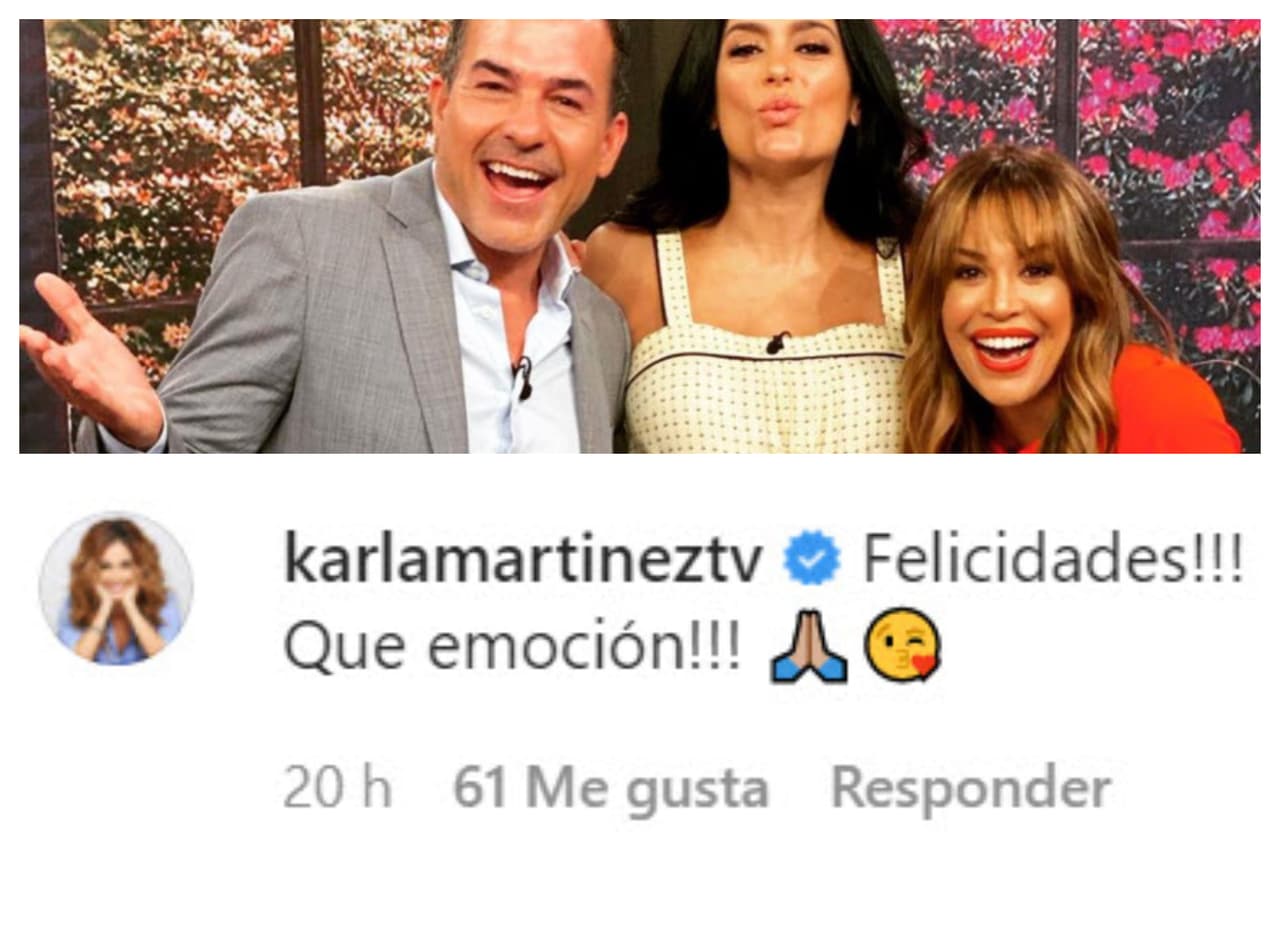 Karla Martínez fue de las primeras en felicitar al estrenado papá y le dejó este cariñoso mensaje. 
<br>