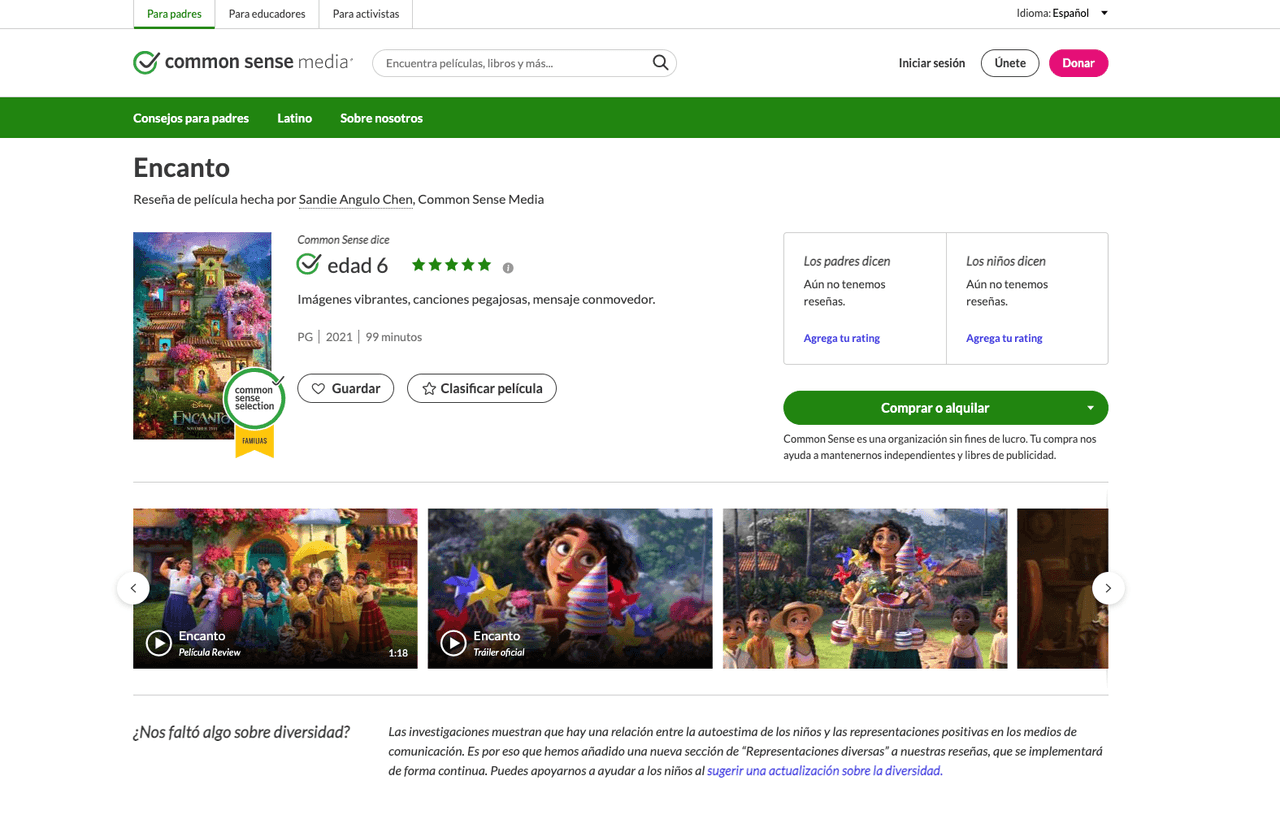 Los padres latinos ahora tienen acceso a reseñas en español para escoger las mejores películas y programas para toda la familia