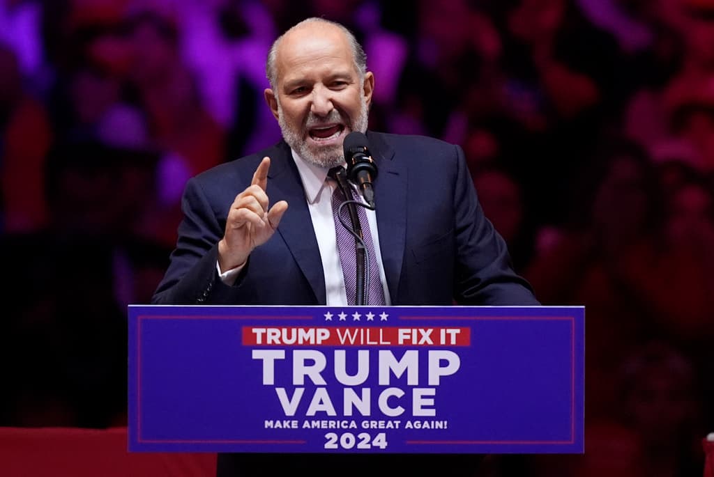 Howard Lutnick en el mitin de Donald Trump en el Madison Square Garden, Nueva York.