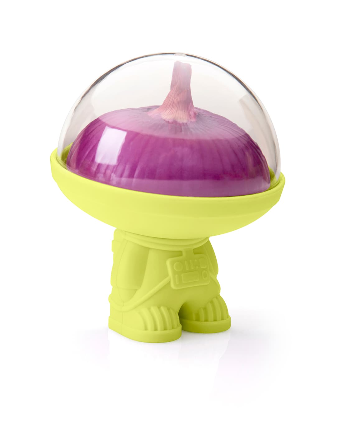 Este astronauta tiene la misión de preservar las mitades de frutas o verduras en perfectas condiciones dentro de la nevera. Amarás su diseño y funcionalidad. De venta en: Ototodesign.com, $16 USD