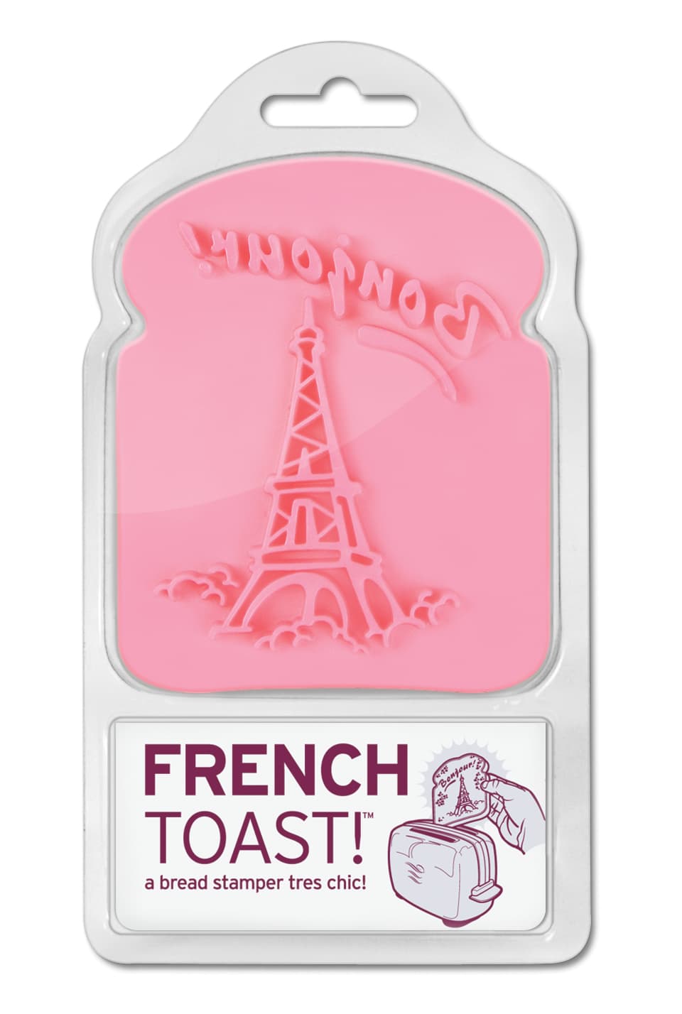 Imprime el sello de la Torre Eiffel sobre una rebanada de pan de caja, luego ponla en el tostador y voilà! Tendrás el pan francés más francés que se pueda pedir. De venta en: Fredandfriends, $3 USD