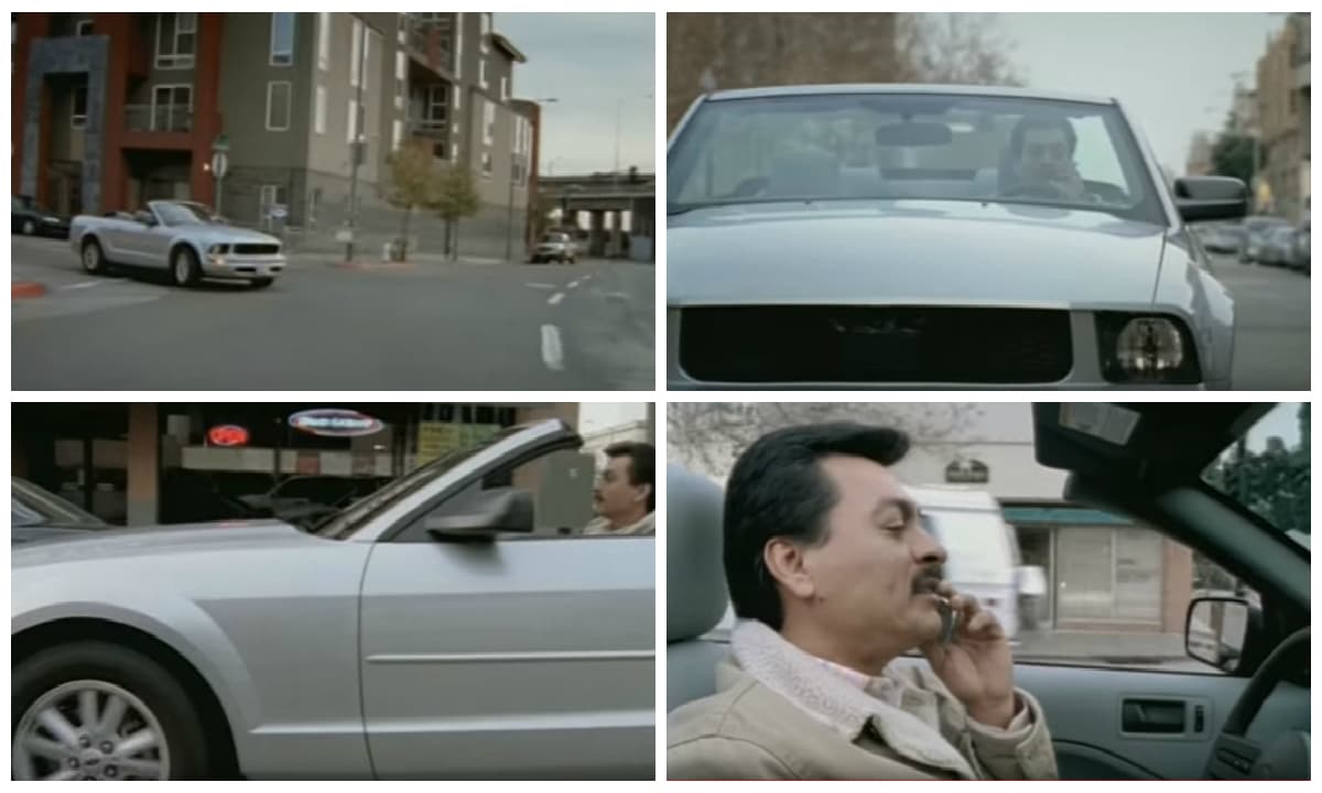 No podían faltar en esta lista uno de los grupos más representativos de este género, 
<b>Los Tigres del Norte,</b> quienes para su video 'Sr. Locutor' recurrieron a un Ford Mustang Convertible de quinta generación para ser el acompañante del personaje principal.