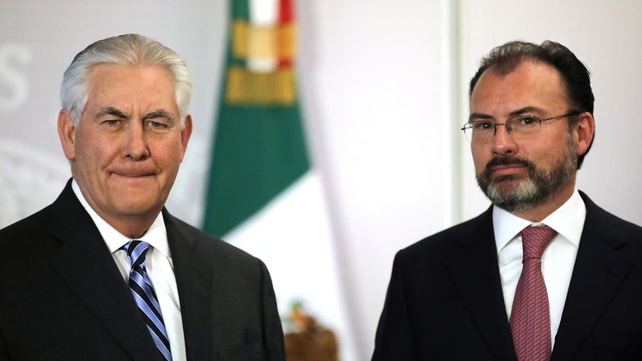 Videgaray asegura delante de Tillerson y Kelly que existe "preocupación e irritación" en México por las políticas de EEUU