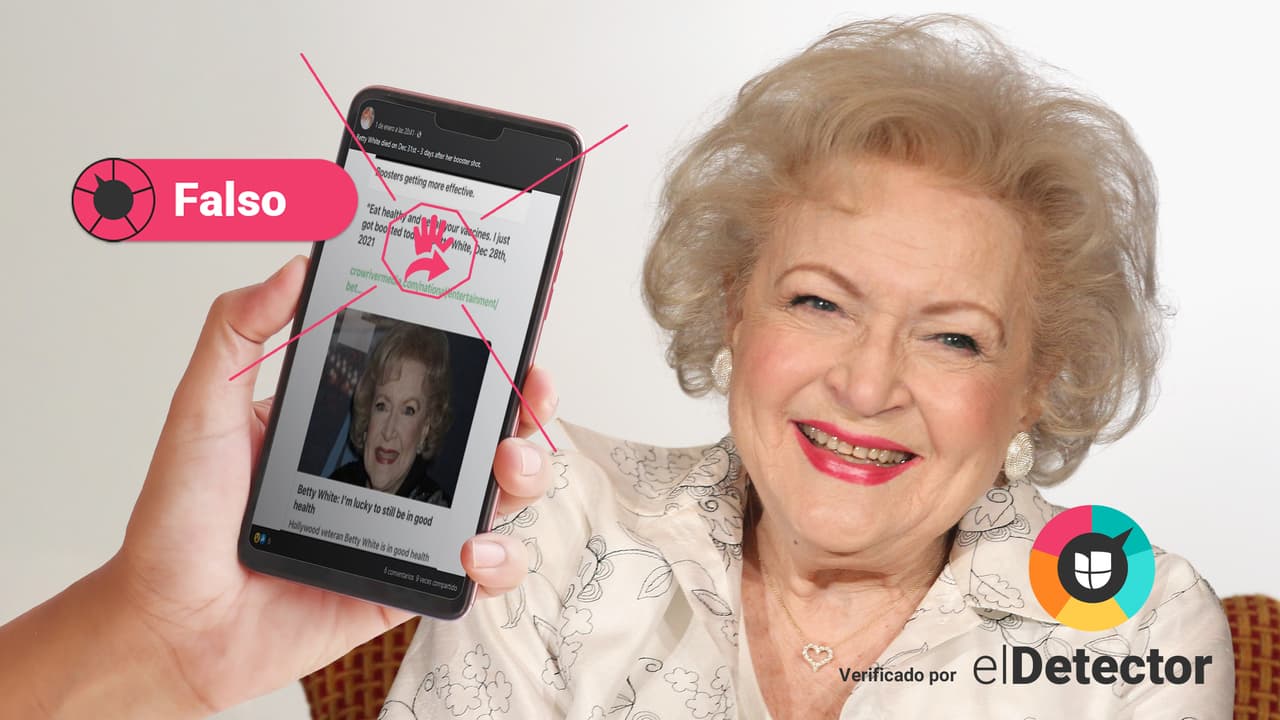 La actriz Betty White no falleció a causa de un refuerzo de la vacuna contra el covid