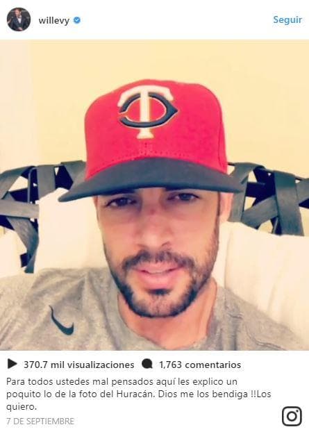 El exconcursante de "Dancing With The Stars" recurrió a sus redes sociales para aclarar su comentario. “Lo que me ocasionaba risa era la gráfica. No me ocasionaba risa un huracán”. Y con una sonrisa enfatizó: “No se confundan mi gente”, subrayó.