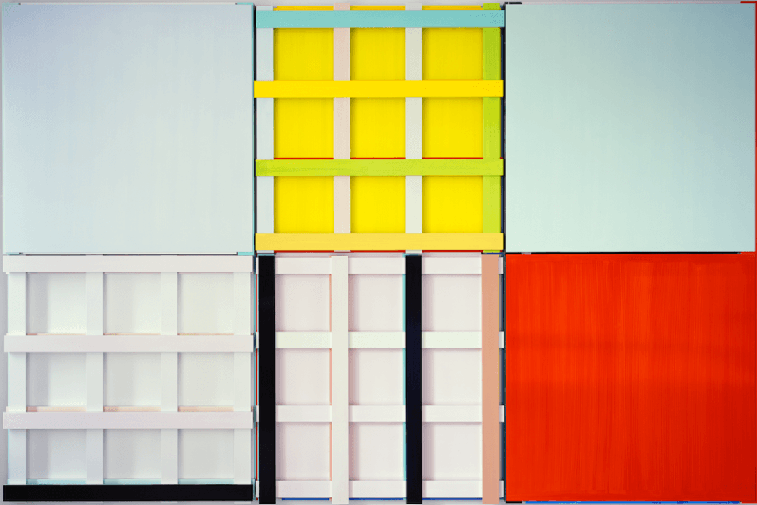 Imi Knoebel "Lllila", 2002 Acrílico y aluminio (304.8 x 465.5 x 10.8 cm) Galería White Cube Feria Art Basel Miami Beach