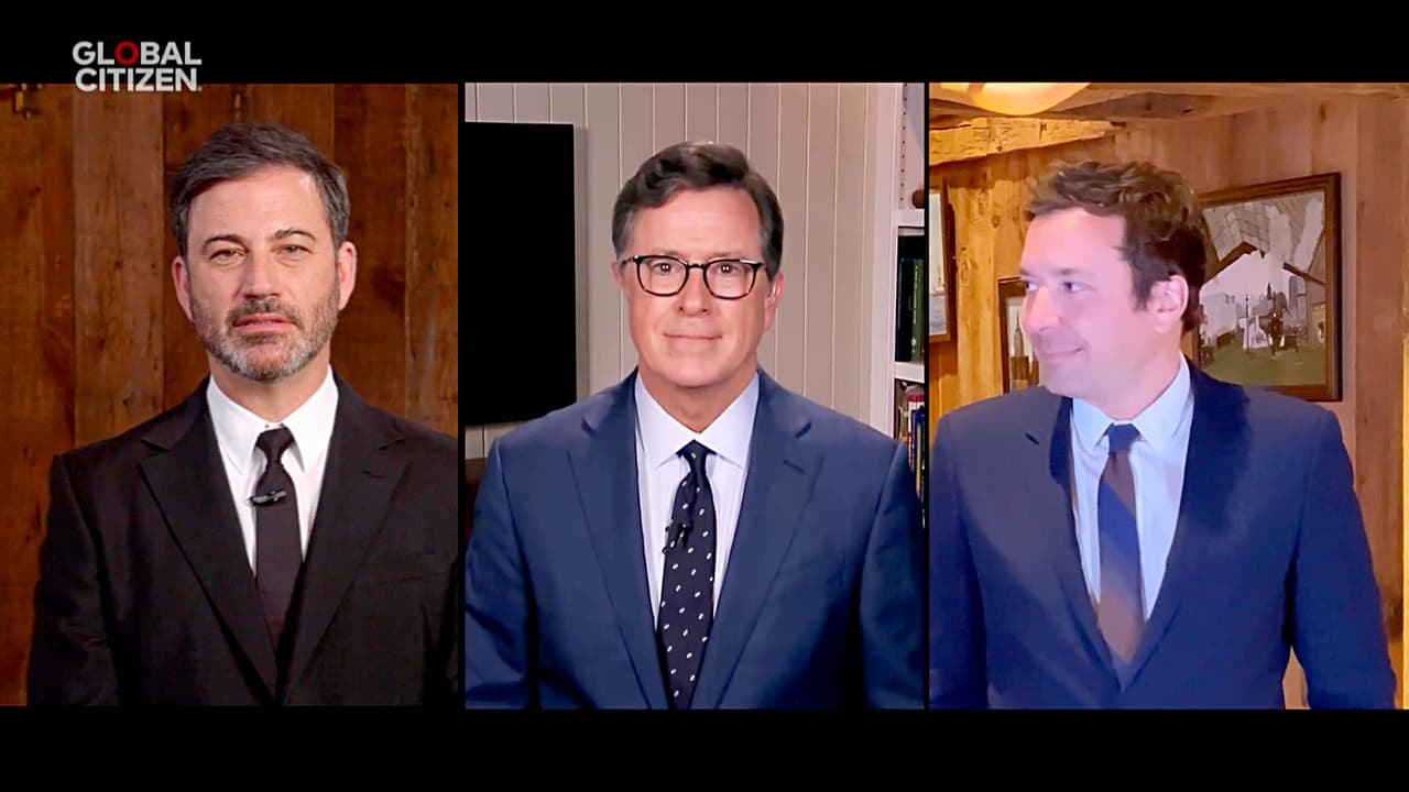 Los conductores estadounidenses Jimmy Kimmel, Stephen Colbert y Jimmy Fallon tuvieron varias intervenciones.