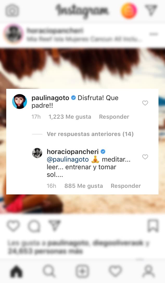 Así fue como la actriz de telenovelas como 'El vuelo de la victoria' rompió el hielo en redes sociales con Horacio Pancheri, luego de varias semanas de no interactuar. El actor no dudó en contestar el mensaje de Goto. Algo que llama la atención es que en este intercambio de mensajes no hay palabras románticas, cuando antes se deshacían en cariños.
