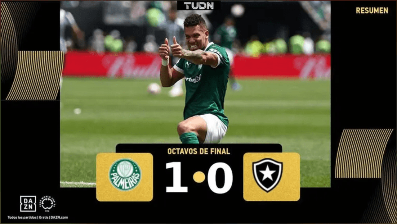 Resumen | Palmeiras vence a Botafogo y avanza a Cuartos de Final