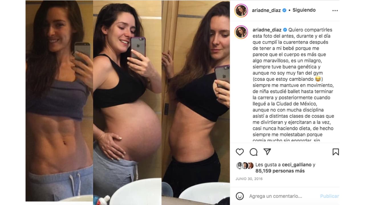 Ariadne Díaz mostró su figura posparto