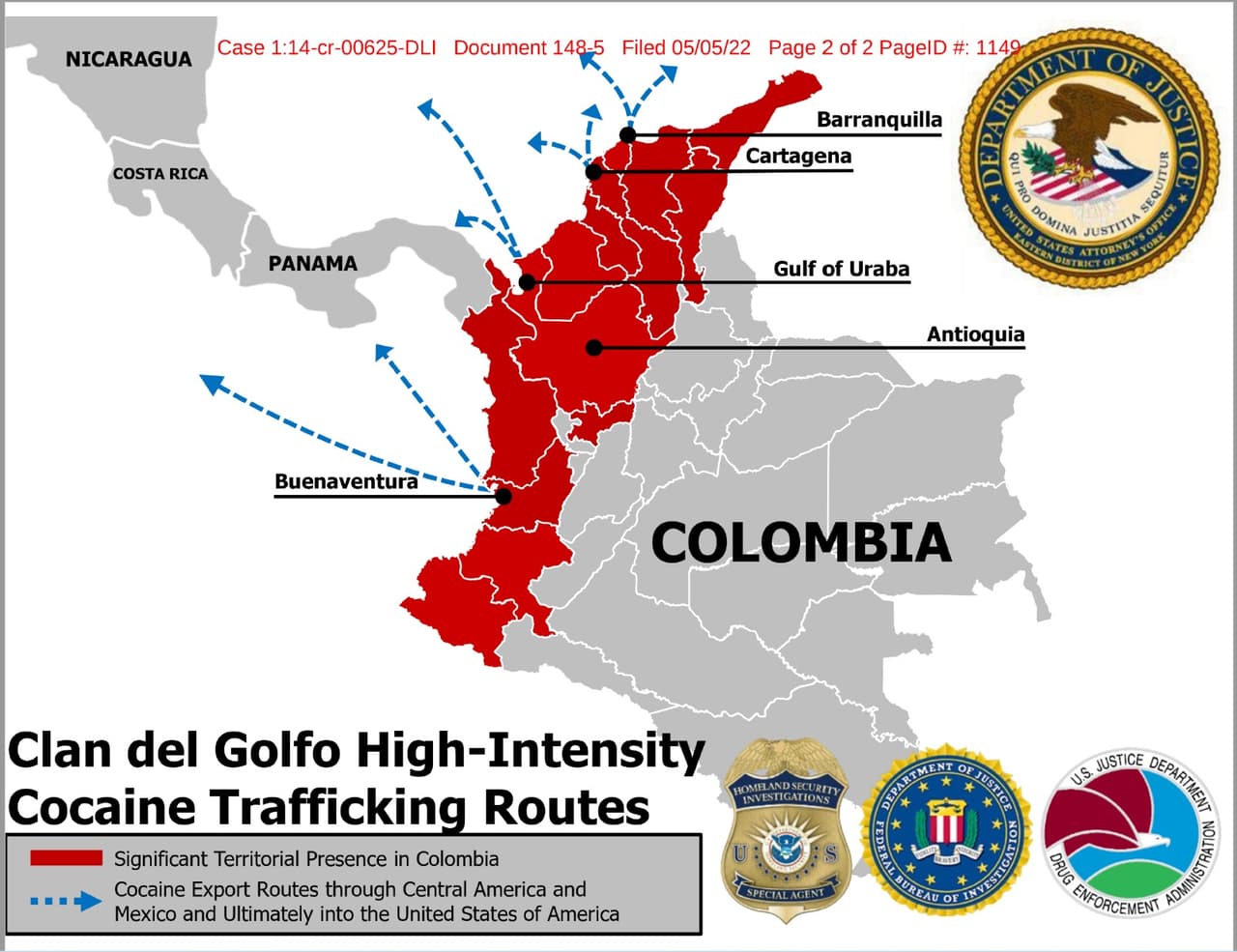 Estas son las rutas del Clan del Golfo.