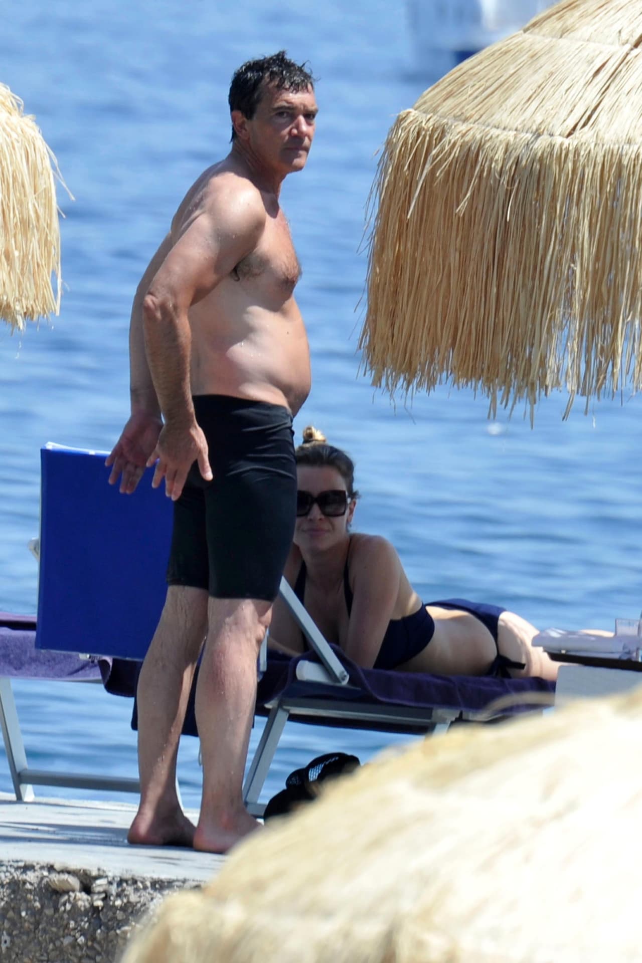 Este año, el actor español Antonio Banderas y su novia Nicole Kempel pasaron el verano en el mar de Italia.