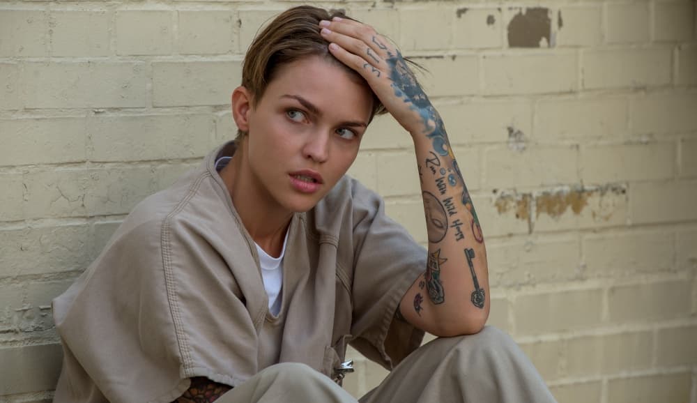 <b>Ruby Rose </b>
<br>La actriz australiana Ruby Rose se unió a la serie de Netflix en su tercera temporada en el papel de Stella Carlin, un nuevo interés amoroso para la protagonista.
<br>