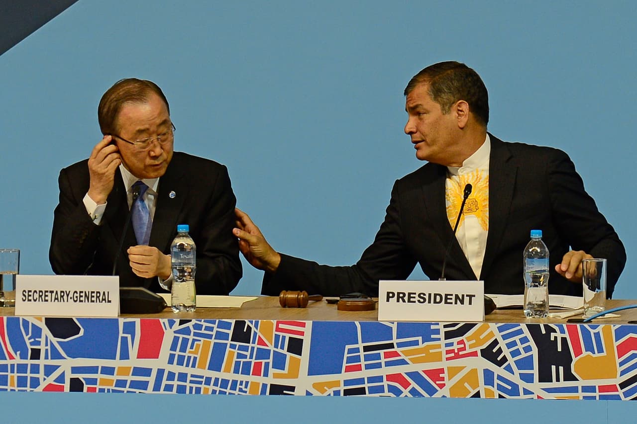 El secretario general de la ONU, Ban Ki-Moon, y el presidente de Ecuador, Rafael Correa, fueron algunos de los líderes internacionales en el diálogo de la Nueva Agenda Urbana.