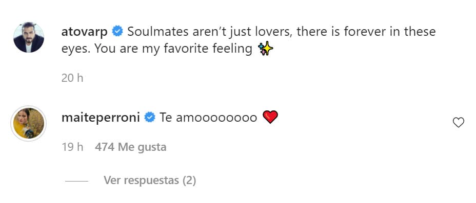 Perroni también demostró su amor en la cuenta del productor. 
<br>