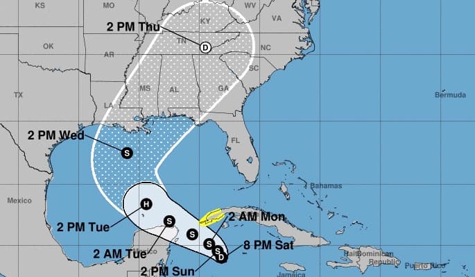 Se forma la depresión tropical número 28 en el Caribe y amenaza al norte de Florida