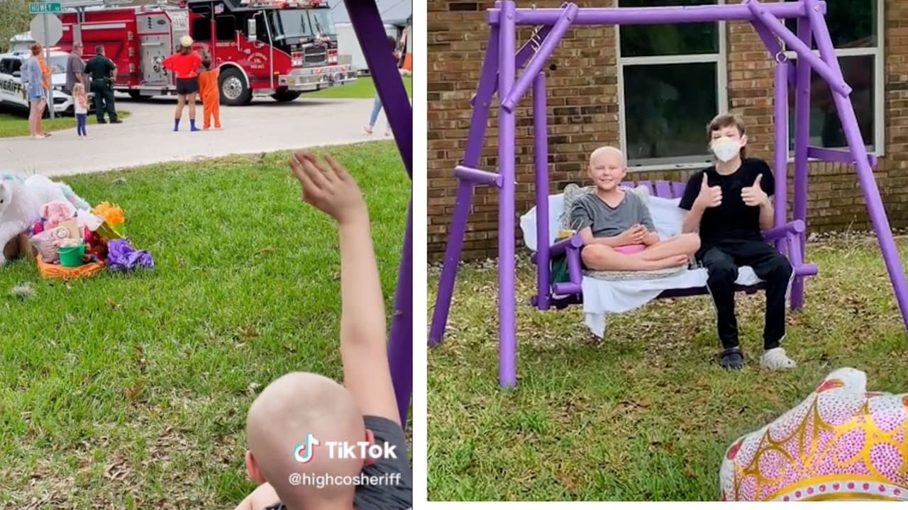 Autoridades y comunidad se unen para celebrar un Halloween especial a una niña en Florida