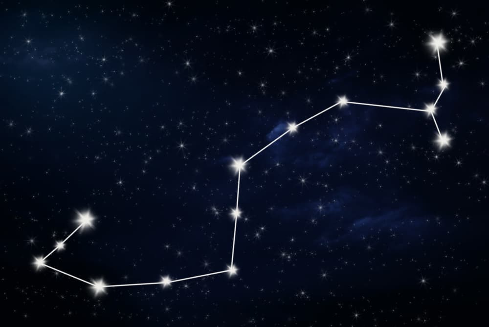 <b>ESCORPION</b>
<br>Aquí encontramos una estrella muy famosa: Antares. La constelación de Escorpio o Escorpión puede ser identificada por una cola curveada, formadas por sus 62 estrellas visibles y otras que no vemos. La más brillante es llamada Antares; nombre dado por los griegos. Antares es una estrella gigante; es 400 años luz del Sol y es un billón de veces su tamaño. ¡Digna de la mamá escorpión!
<br>